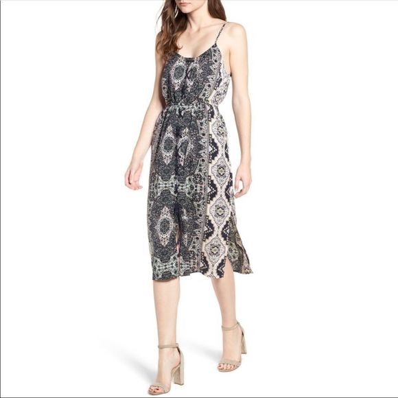 Cupcakes & Cashmere Leela Paisley Print Lace Up Sleeveless Midi Dress size M - Picture 1 of 13